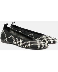 Burberry - Check Knit Baby Ballerinas - Lyst