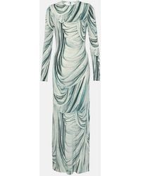 Rabanne - Printed Jersey Maxi Dress - Lyst