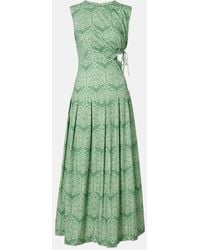 Agua Bendita - Otono Printed Cotton-Blend Maxi Dress - Lyst