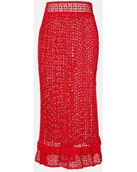 Anna Kosturova - Rosette Crochet Cotton Maxi Skirt - Lyst