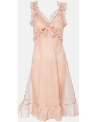 Alessandra Rich - Ruffled Silk Organza Slip Dress - Lyst