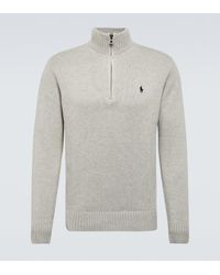 Polo Ralph Lauren Quarter-zip Cotton Sweater - Gray