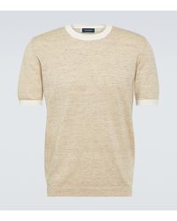 Thom Sweeney - T-Shirt aus Leinen und Baumwolle - Lyst