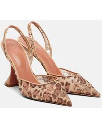 AMINA MUADDI - Holli 95 Leopard-Print Slingback Pumps - Lyst