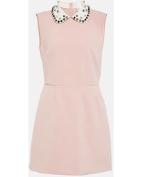 RED Valentino - Vestido corto de cady adornado - Lyst