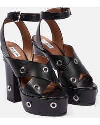 Alaïa - Alaïa sandales noires à plateforme et à œillets - Lyst