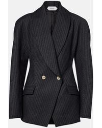 Versace - Double-Breasted Virgin Wool Twill Blazer - Lyst
