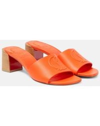 Christian Louboutin - So Cl 55 Embossed Leather Mules - Lyst