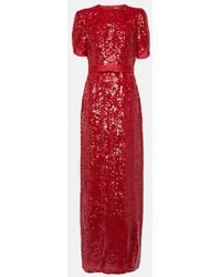 Erdem - Maxikleid Mit Pailletten - Lyst