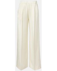 Jil Sander - Gathered Satin Wide-Leg Pants - Lyst