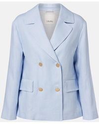 Max Mara - Avenue Double-Breasted Linen Blazer - Lyst