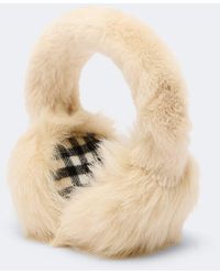 Burberry - Ohrenwaermer Check Aus Shearling - Lyst