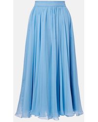 Dolce & Gabbana - Silk Chiffon Midi Skirt - Lyst