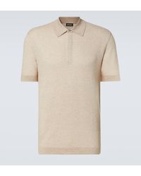 ZEGNA - Cotton, Linen, And Silk Polo Shirt - Lyst