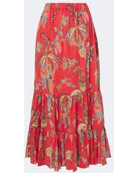 Etro - Printed Cotton Maxi Skirt - Lyst