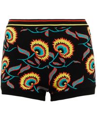 Paco Rabanne Floral Jacquard Shorts - Black