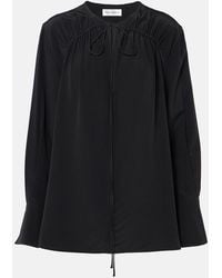 Victoria Beckham - Silk Tie-Neck Blouse - Lyst