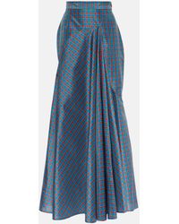 Vivienne Westwood - Checked Ruffled Silk-blend Maxi Skirt - Lyst