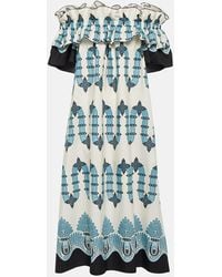 La DoubleJ - Breakfast Printed Cotton Poplin Midi Dress - Lyst