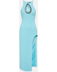 David Koma - Vestido Midi Con Aberturas Adornado - Lyst