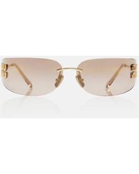 Miu Miu - Logo Oval Sunglasses - Lyst