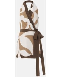 SIR. - Portia Printed Silk Satin Wrap Dress - Lyst