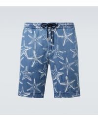 Vilebrequin - Printed Denim Bermuda Shorts - Lyst