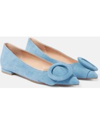Gianvito Rossi - Venezia Suede Ballet Flats - Lyst