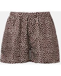 Asceno - Franca Polka-Dot Silk Charmeuse Shorts - Lyst
