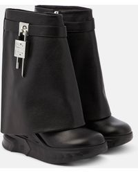 Givenchy - Shark Lock Biker Ankle Boots In Grained Leather - Lyst