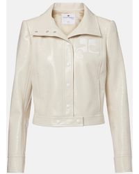 Courreges - Logo Faux Leather Jacket - Lyst