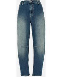 AG Jeans - High-Rise Barrel-Leg Jeans - Lyst