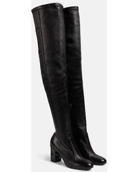 Max Mara - Damier Leather Over-the-knee Boots - Lyst