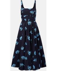 Emilia Wickstead - Floral Cotton Midi Dress - Lyst