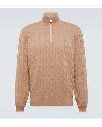 Brunello Cucinelli - Cable-knit Cashmere Half-zip Sweater - Lyst