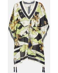 Tory Burch - Printed Cotton And Silk Minidress - Lyst