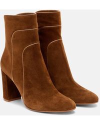 Gianvito Rossi - Juliette Suede 85 Ankle Boots - Lyst