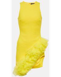 David Koma - Ruffled Virgin Wool Crepe Minidress - Lyst