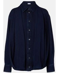 Loewe - Draped Denim Shirt - Lyst