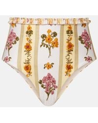 Agua Bendita - Floral Embroidered Bikini Bottoms - Lyst