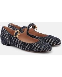 Gianvito Rossi - Mary Ribbon Boucle Mary Jane Flats - Lyst