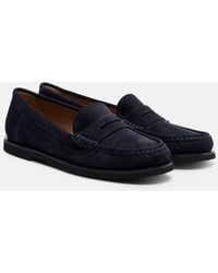 Gianvito Rossi - Vernon Suede Penny Loafers - Lyst