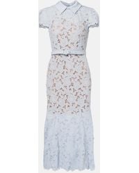 Self-Portrait - Floral Guipure Lace Midi Dress - Lyst