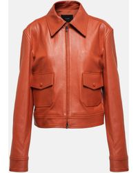 JOSEPH Joanne Leather Jacket - Orange