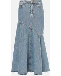 Zimmermann - Illustration Denim Midi Skirt - Lyst