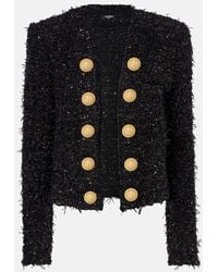 Balmain - Lurex-Threaded Tweed Blazer - Lyst