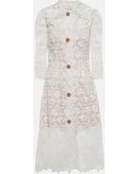 Oscar de la Renta - Embellished Lace Midi Dress - Lyst