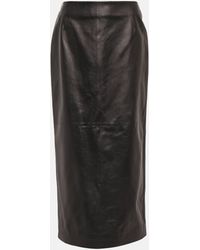 Gabriela Hearst - Manuela High-rise Leather Midi Skirt - Lyst