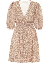 Zimmermann Minikleid Carnaby aus Leinen - Pink