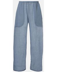Leset - Niko Cropped Wide-Leg Ramie Pants - Lyst